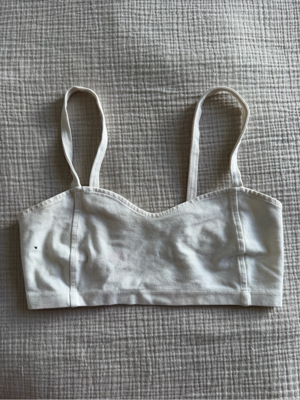 Brandy Melville White Cotton Bandeau Bralette